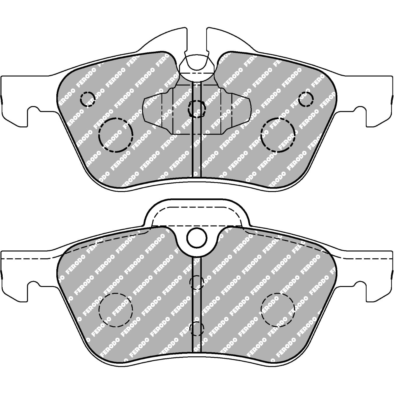 Plaquettes de frein FERODO FCP1499 DS3000 140,3 mm x 58,8 mm x 18 mm