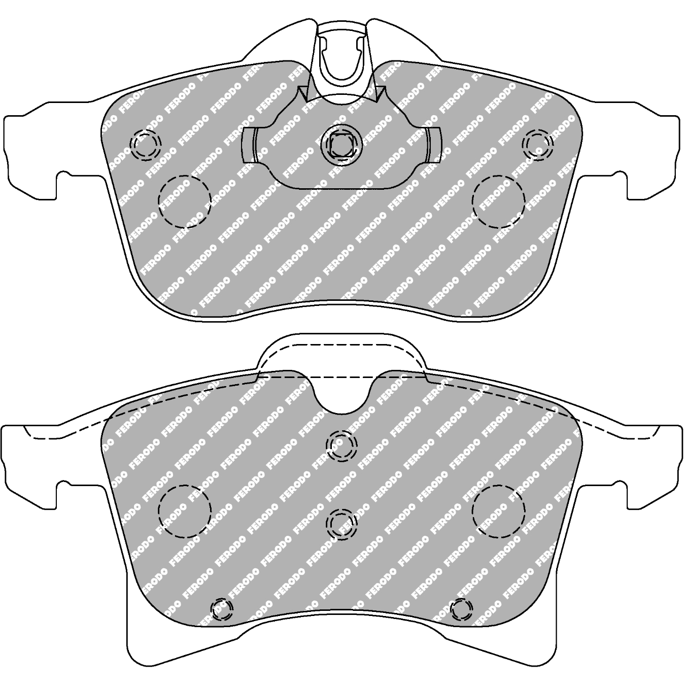 Plaquettes de frein FERODO FCP1640 DS2500 155,1 mm x 69,5 mm x 20,4 mm