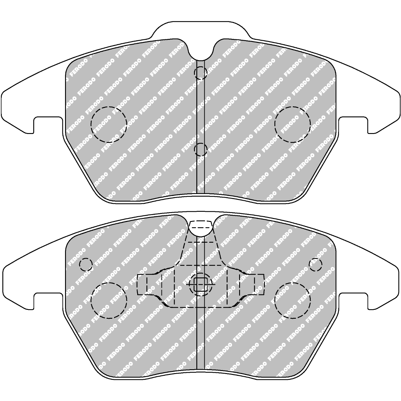 Plaquettes de frein FERODO FCP1641 DS2500 156,5 mm x 71,4 mm x 19,4 mm
