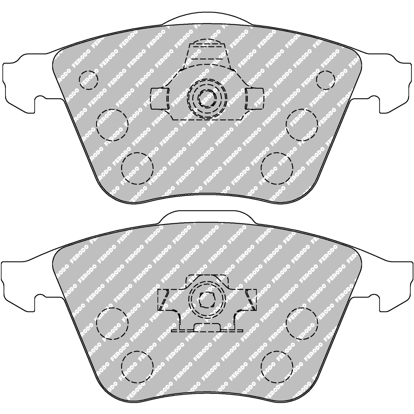Plaquettes de frein FERODO FCP1706 DS2500 155,3 mm x 72,9 mm x 18 mm
