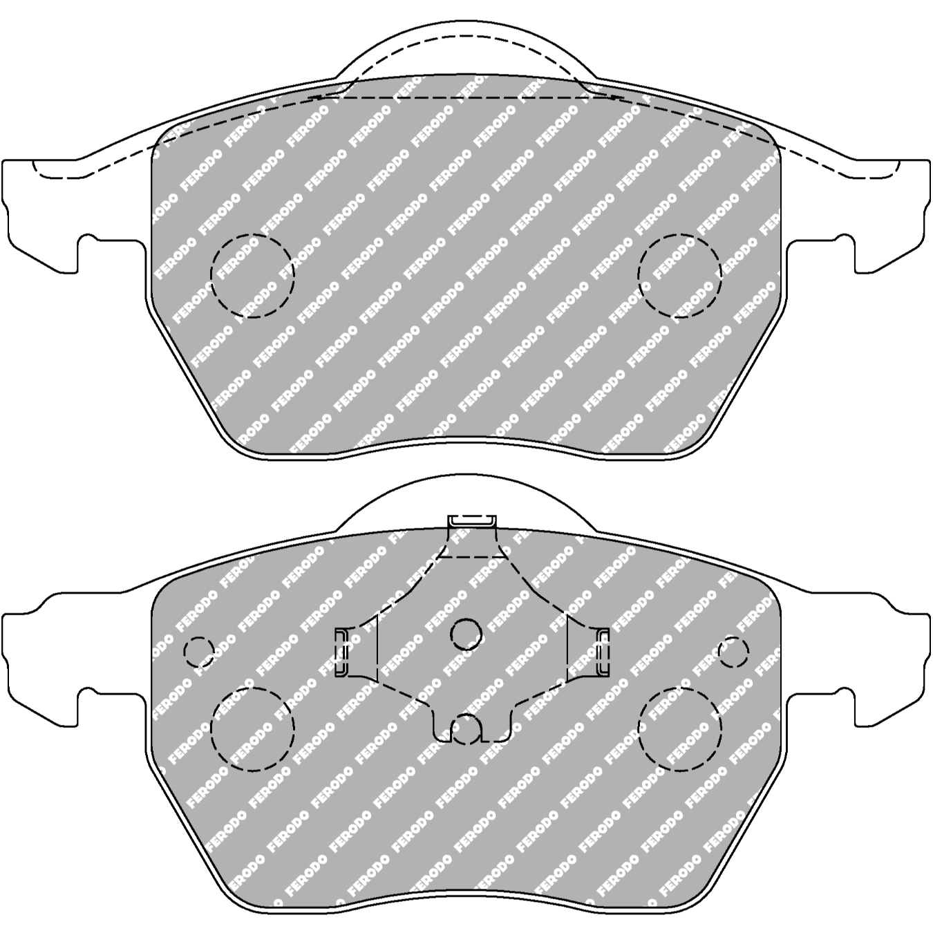 Plaquettes de frein FERODO FCP1717 DS2500 156,5 mm x 74,4 mm x 20,1 mm
