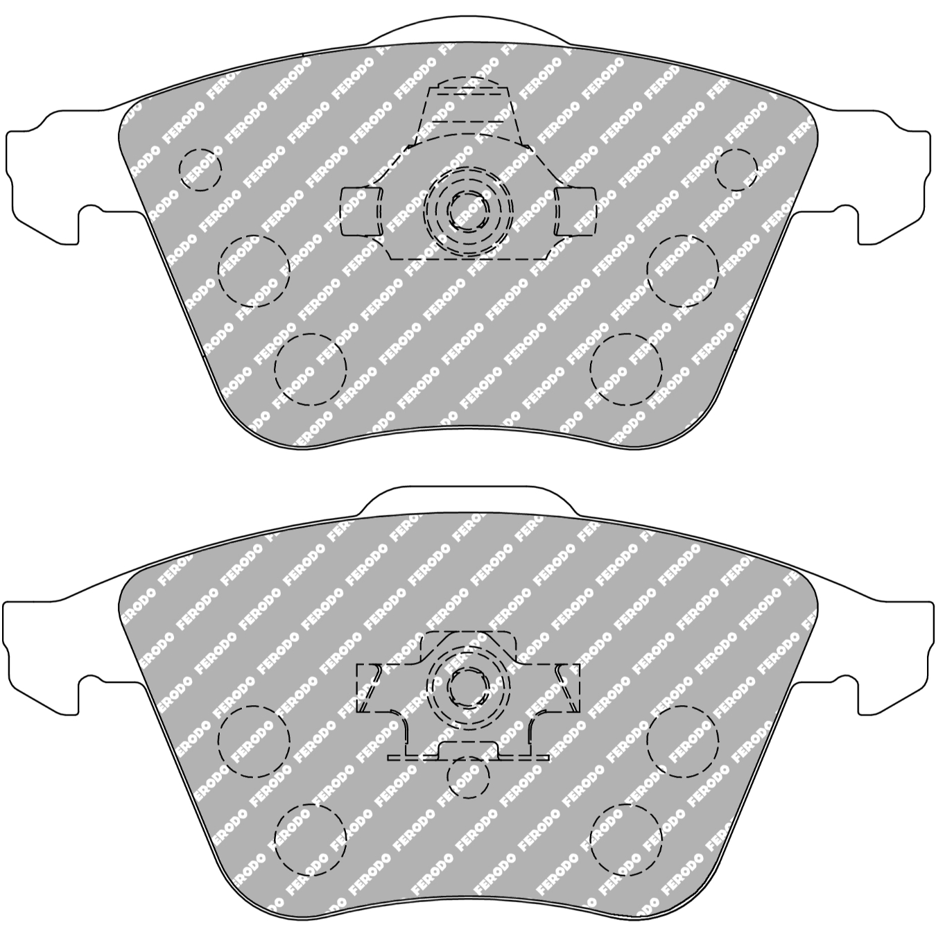 Plaquettes de frein FERODO FCP1765 DS2500 155,3 mm x 72,9 mm x 20,3 mm
