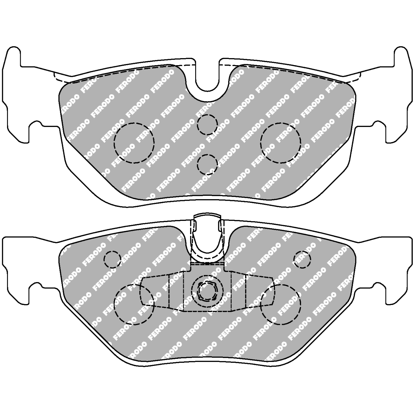 Plaquettes de frein FERODO FCP1807 DS2500 123,2 mm x 48,3 mm x 16,4 mm