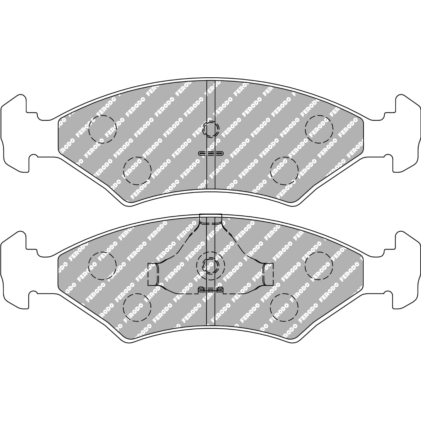 Plaquettes de frein FERODO FCP206 DS2500 151,5 mm x 46,5 mm x 18 mm