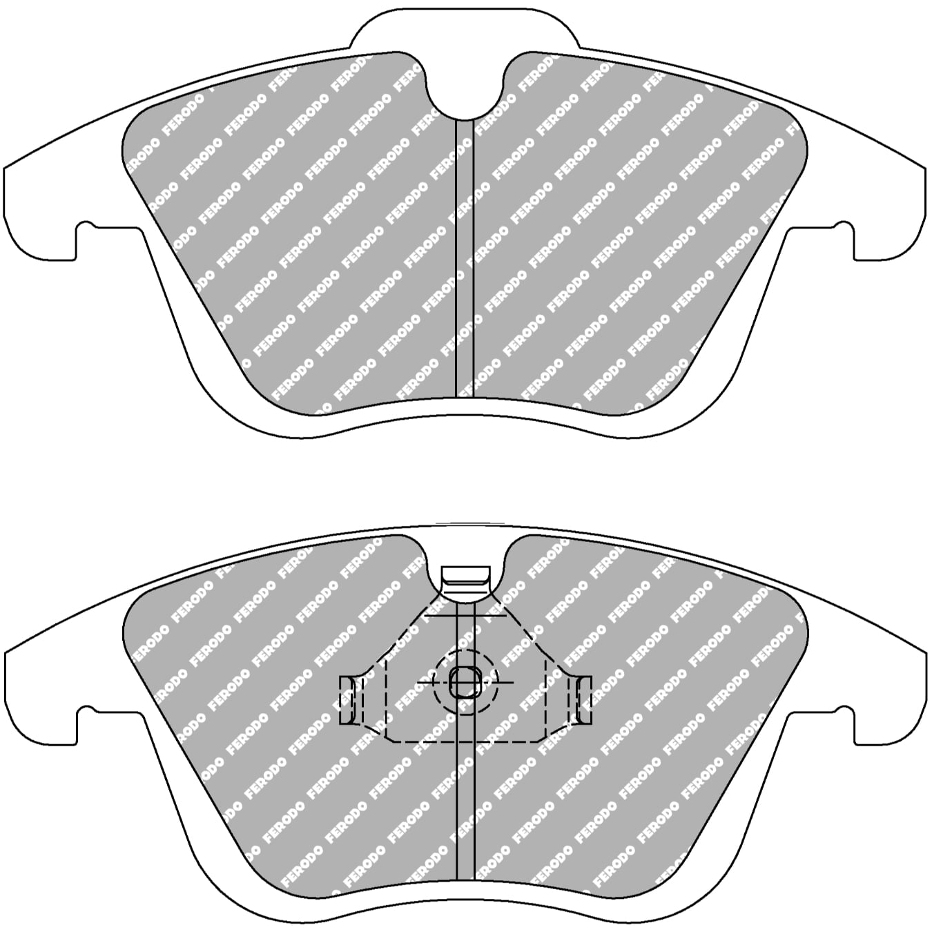 Plaquettes de frein FERODO FCP4045 DS2500 155,1 mm x 72,3 mm x 20 mm