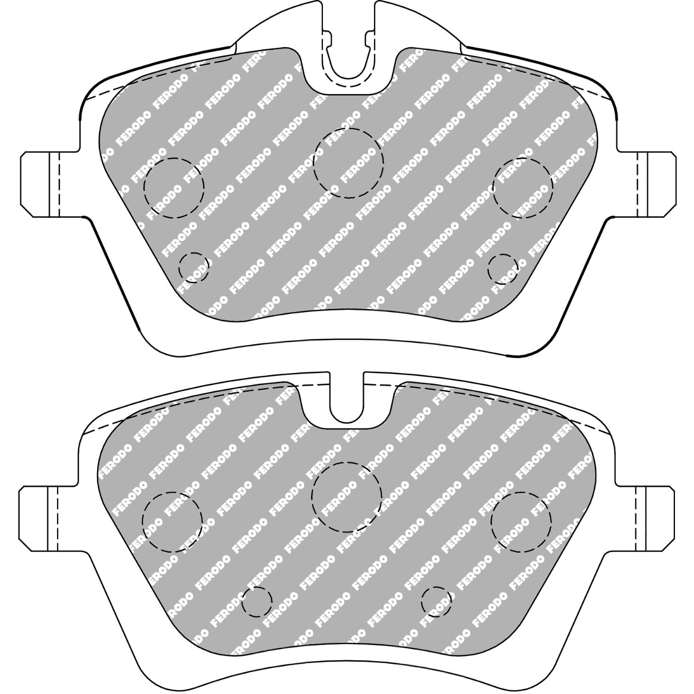 Plaquettes de frein FERODO FCP4080 DS2500 131,7 mm x 72,8 mm x 18 mm