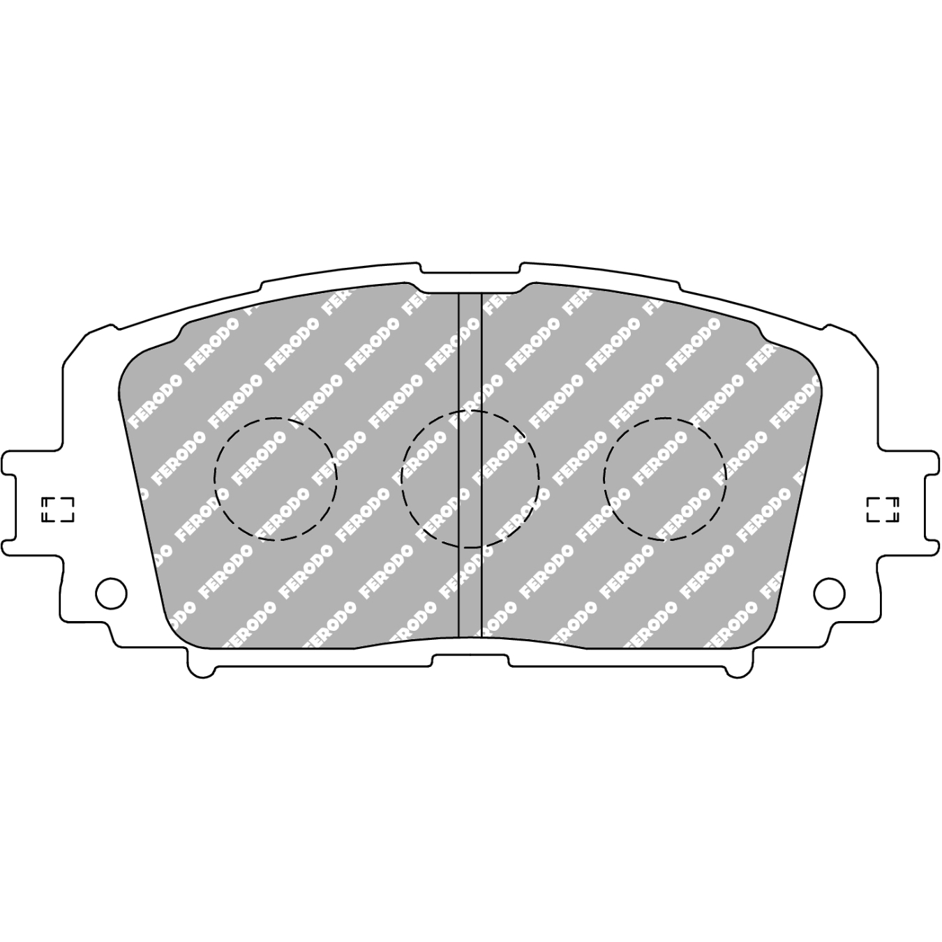 Plaquettes de frein FERODO FCP4081 DS2500 123 mm x 55,1 mm x 17,6 mm