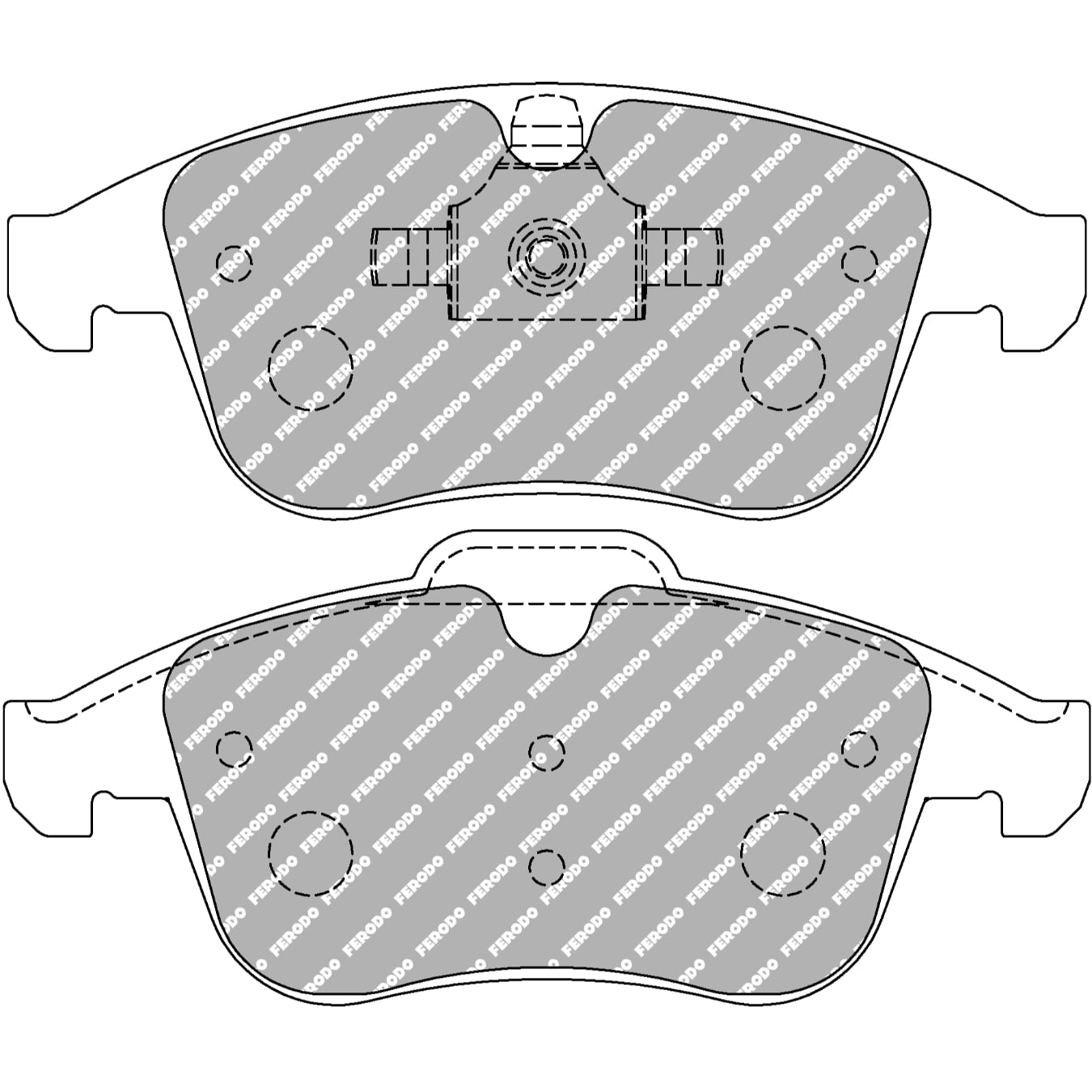 Plaquettes de frein FERODO FCP4249 DS2500 155,2 mm x 62,8 mm x 17,9 mm