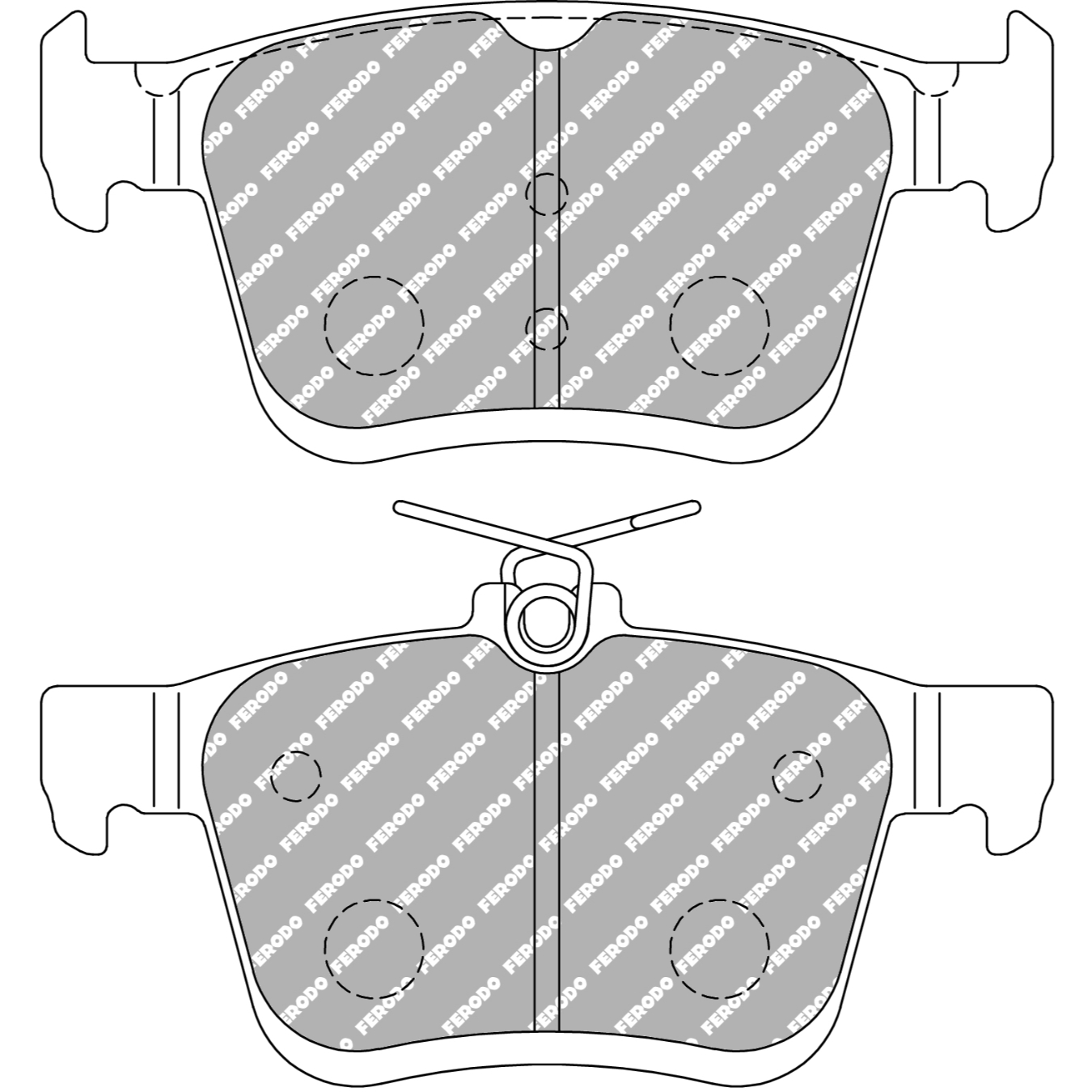 Plaquettes de frein FERODO FCP4434 DS2500 123,3 mm x 56,2 mm x 16,6 mm