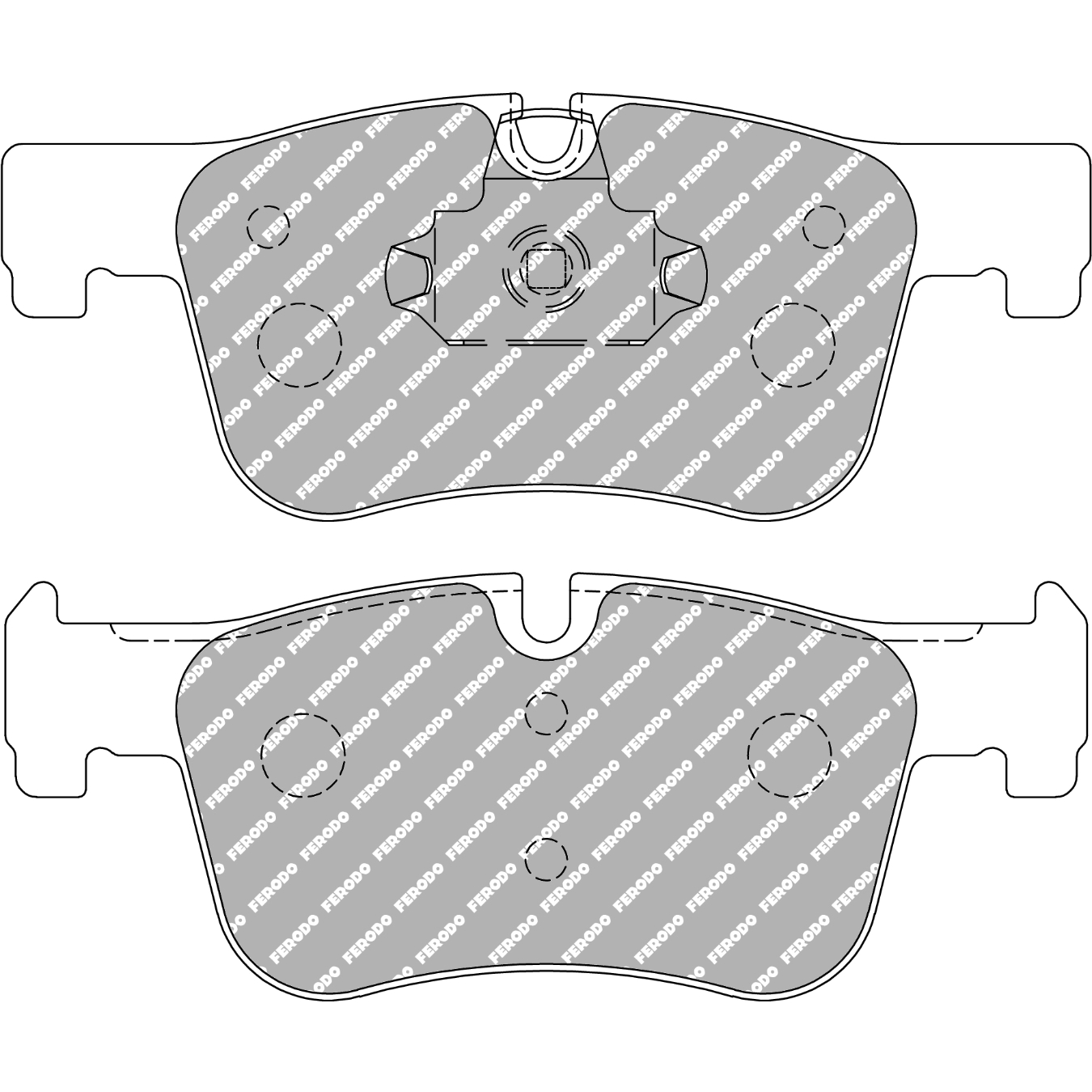 Plaquettes de frein FERODO FCP4489 DS2500 157 mm x 62,2 mm x 18,4 mm