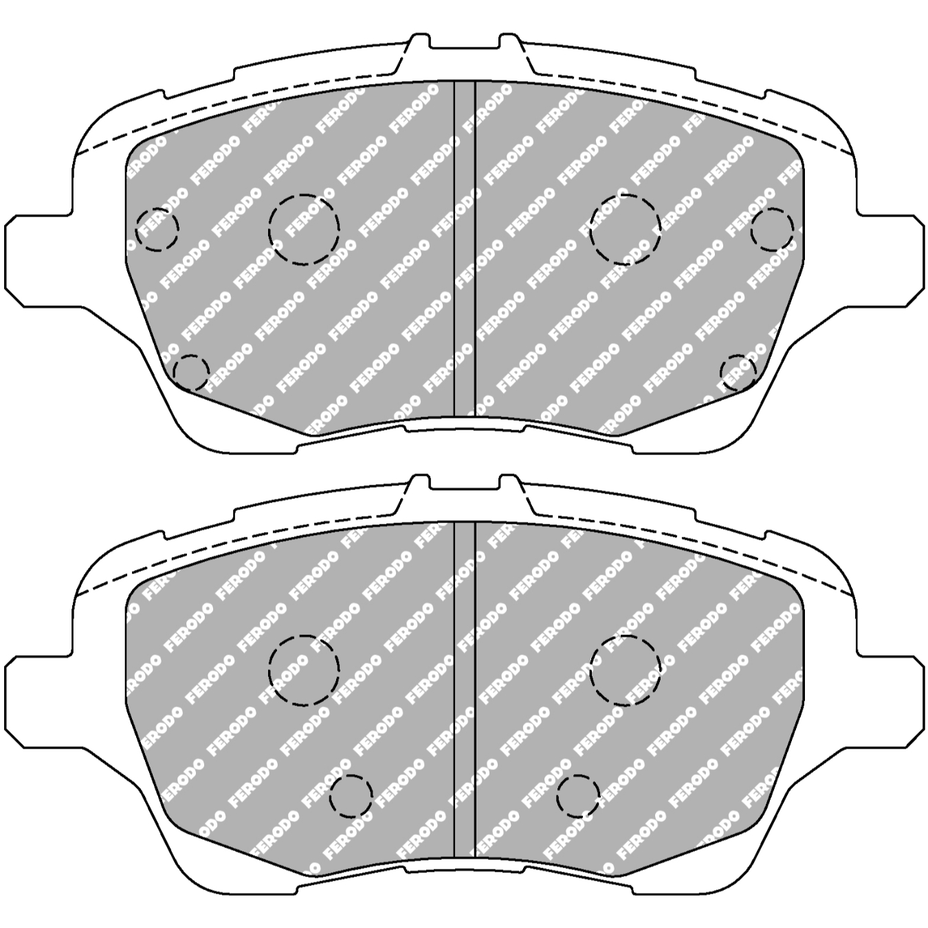 Plaquettes de frein FERODO FCP4612 DS2500 131,8 mm x 60,5 mm x 17,5 mm