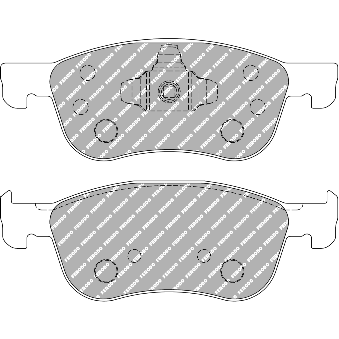 Plaquettes de frein FERODO FCP4816 DS2500 155,3 mm x 56,6 mm x 16,4 mm