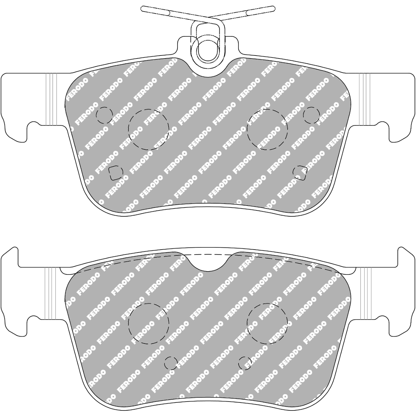 Plaquettes de frein FERODO FCP5086 DS2500 122,6 mm x 53,2 mm x 15 mm