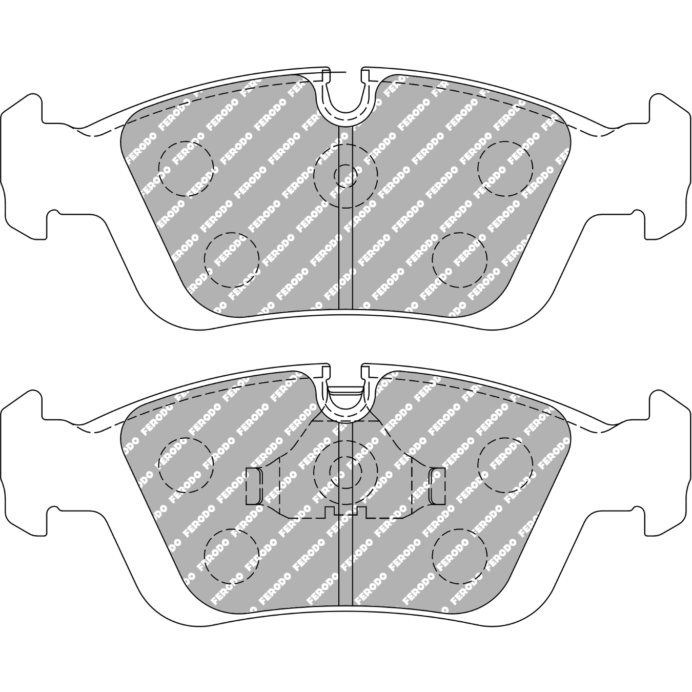 Plaquettes de frein FERODO FCP725 DS3000 151,5 mm x 58 mm x 16,4 mm