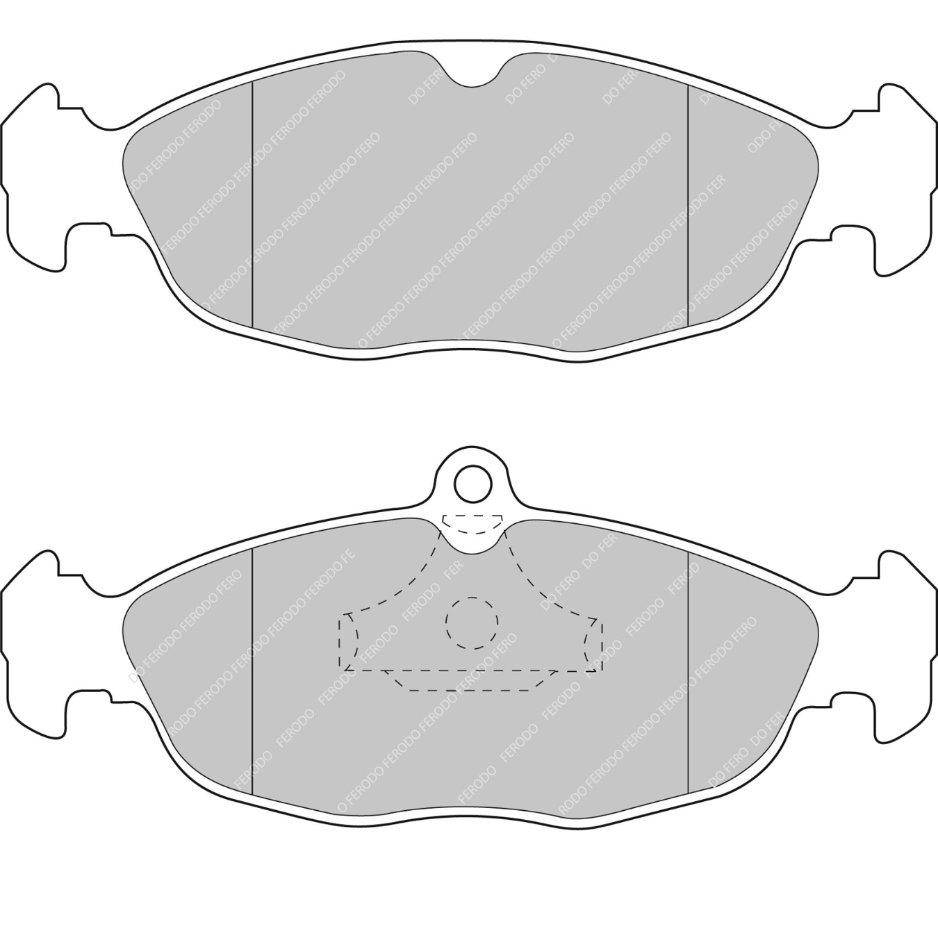 Plaquettes de frein FERODO FCP732 DS3000 141,4 mm x 49 mm x 16 mm
