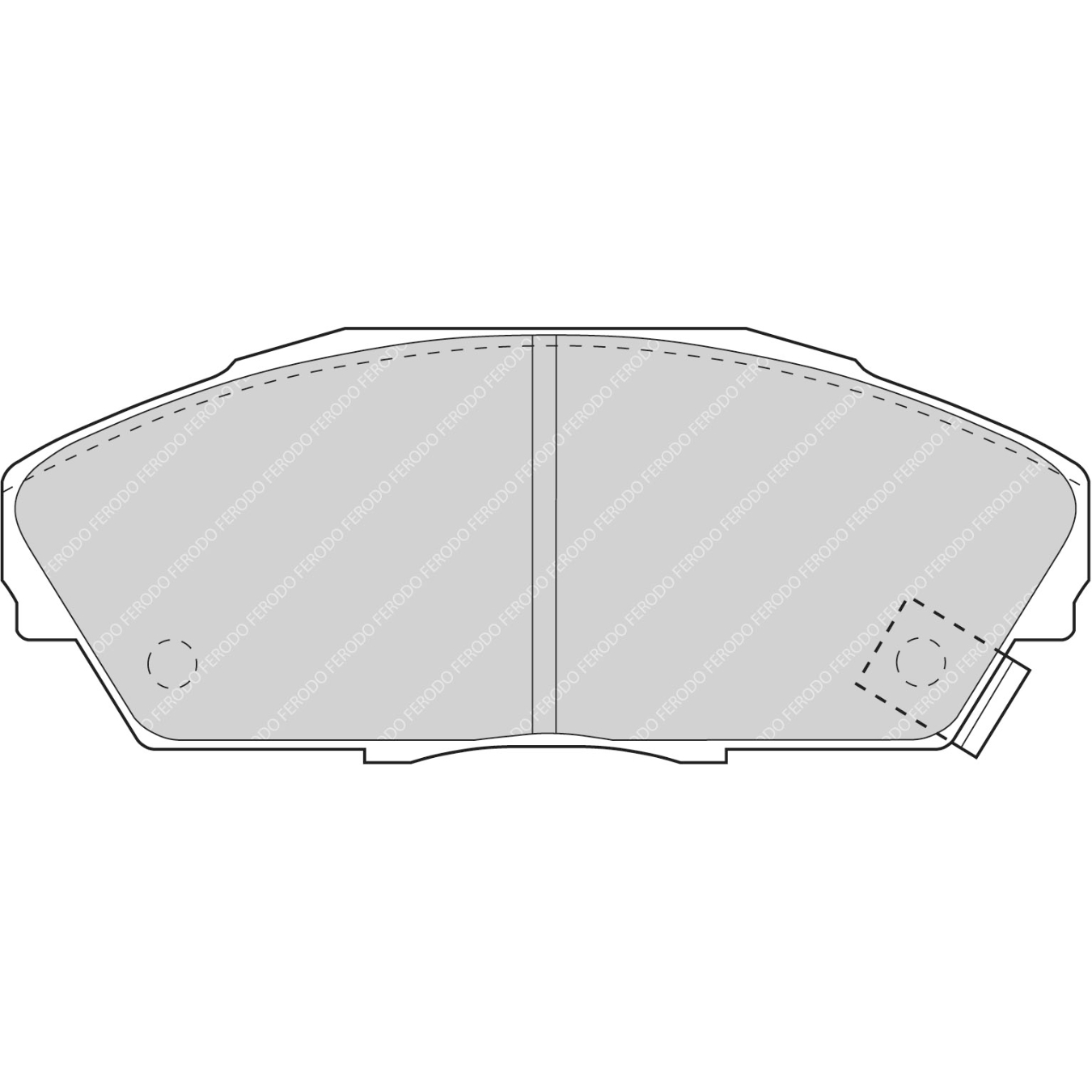 Plaquettes de frein FERODO FCP748 DS2500 129 mm x 52 mm x 17,9 mm