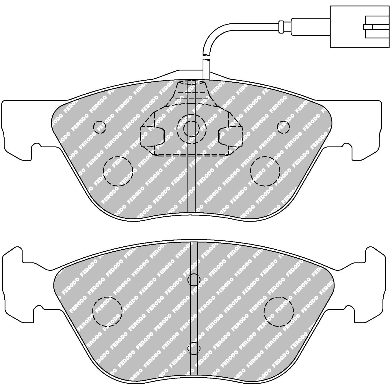 Plaquettes de frein FERODO FDS1052 DS Performance 155,2 mm x 61,7 mm x 19 mm