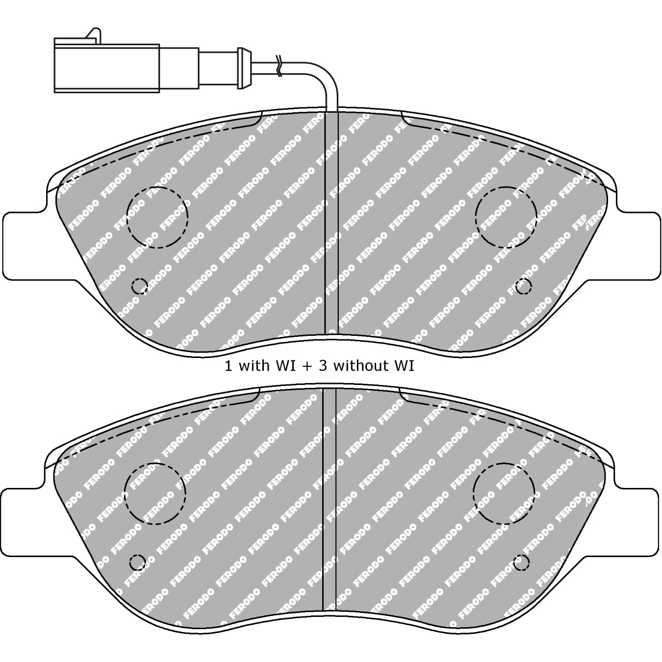Plaquettes de frein FERODO FDS1468 DS Performance 151 mm x 57,5 mm x 19,2 mm