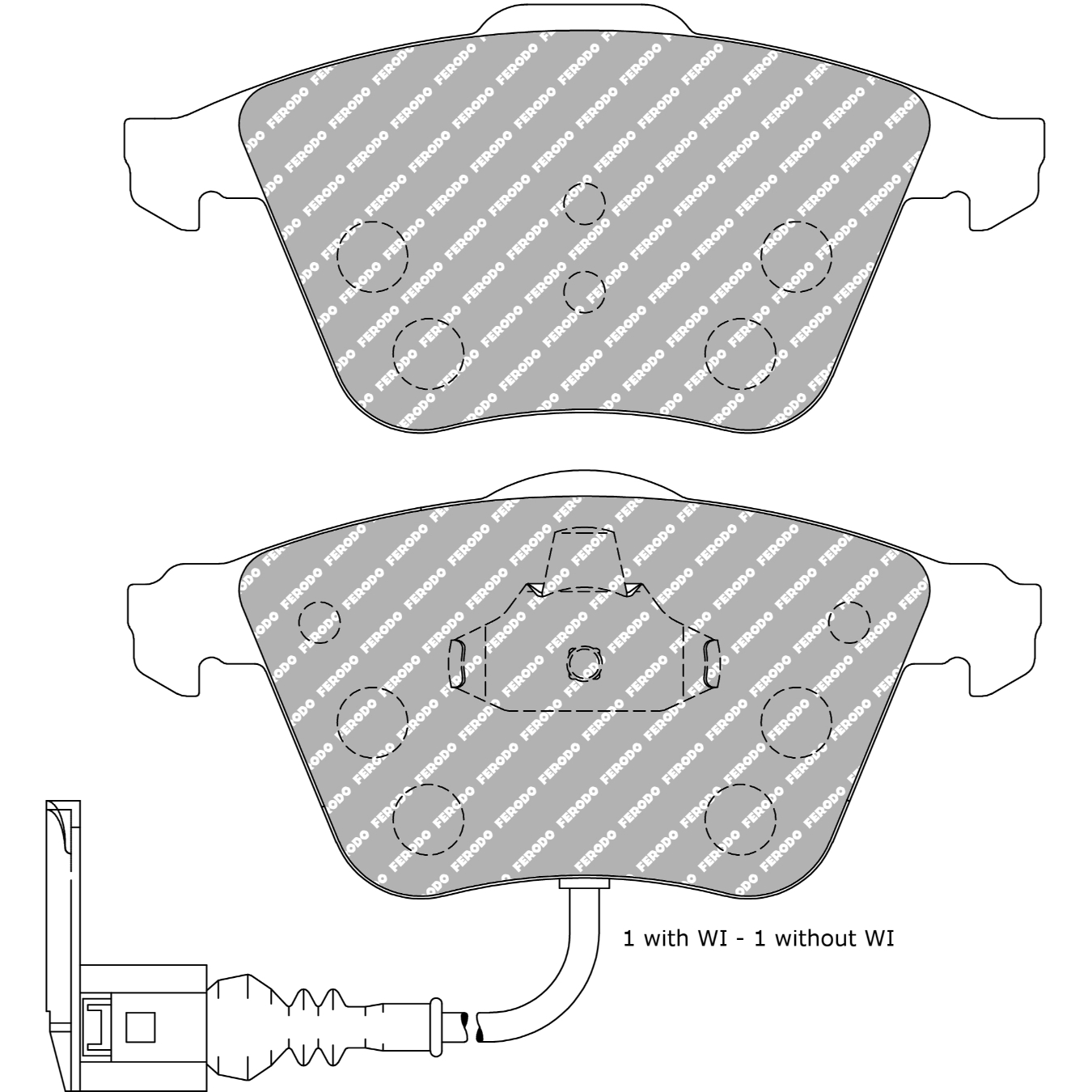 Plaquettes de frein FERODO FDS4223 DS Performance 155,3 mm x 73 mm x 20,4 mm