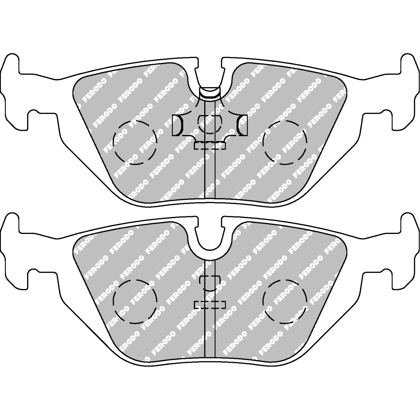 Plaquettes de frein FERODO FDS850 DS Performance 123,3 mm x 43,6 mm x 16 mm