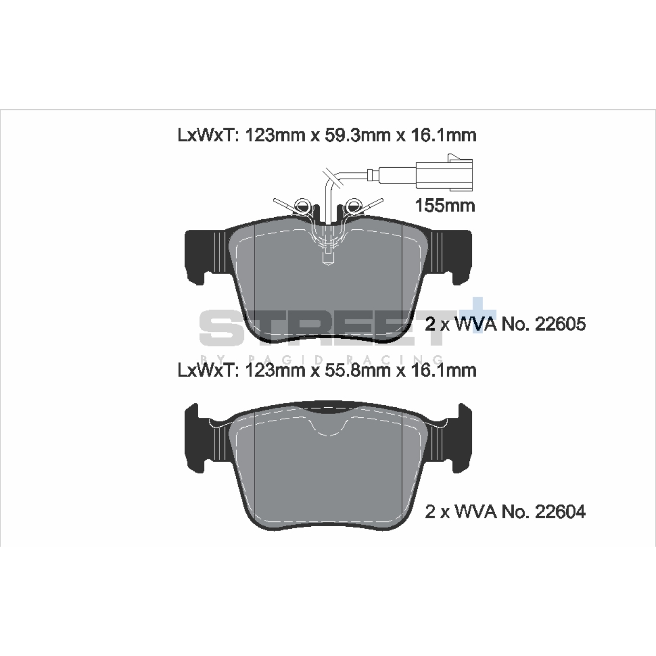 Plaquettes de Frein PAGID STREET Plus T8016