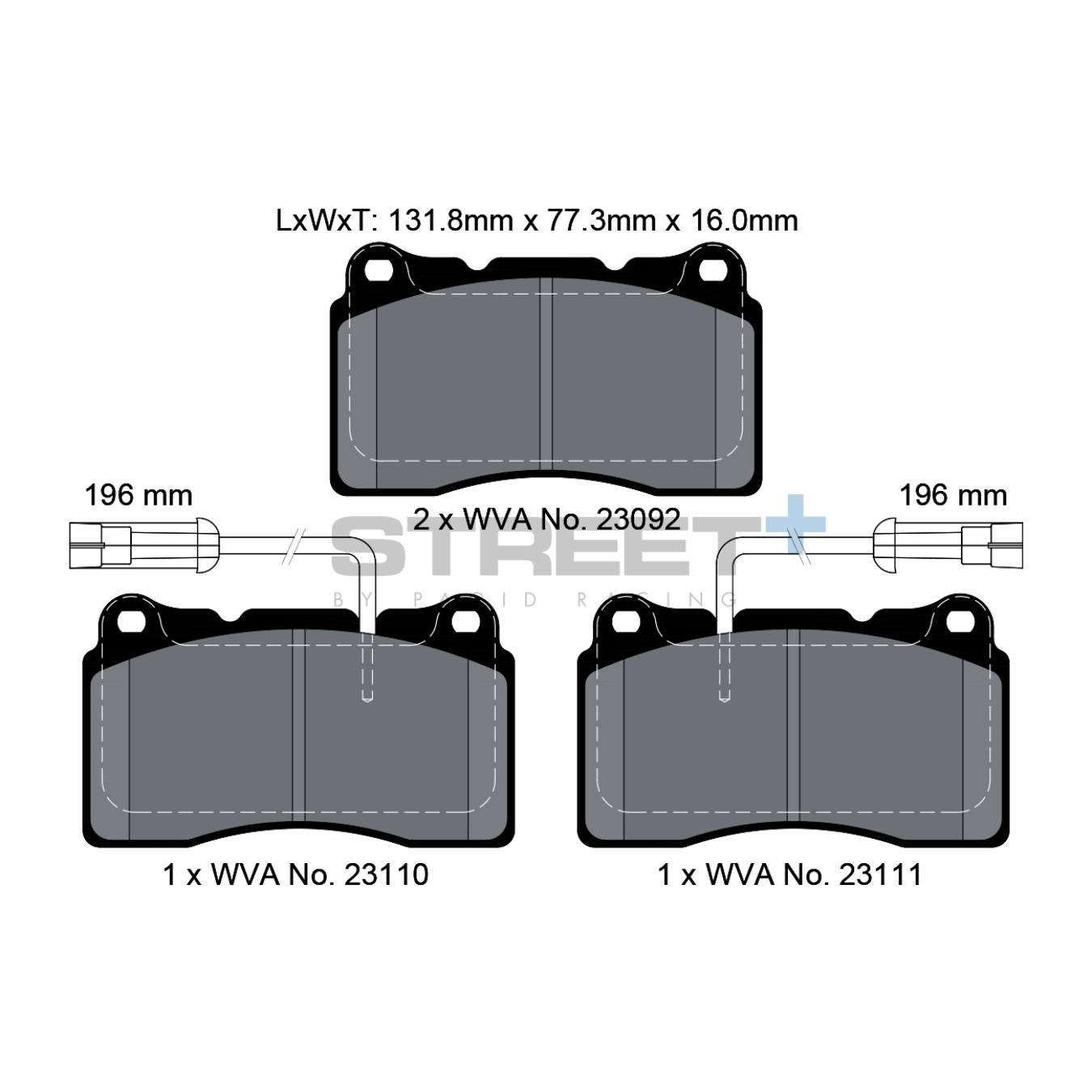 Plaquettes de Frein PAGID STREET Plus T8017