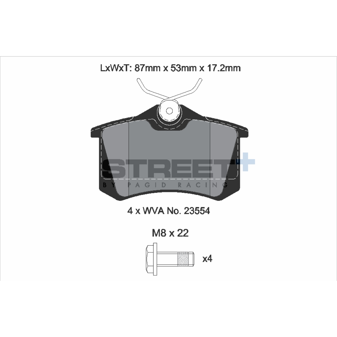 Plaquettes de Frein PAGID STREET Plus T8032