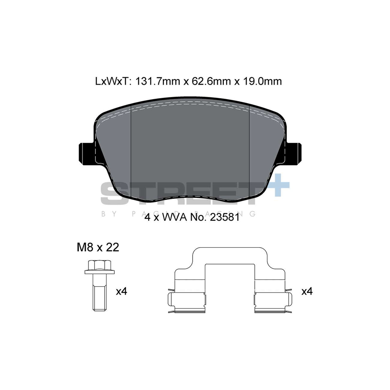 Plaquettes de Frein PAGID STREET Plus T8177