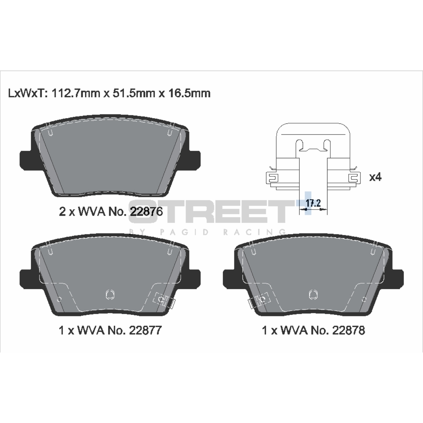Plaquettes de Frein PAGID STREET Plus T8230