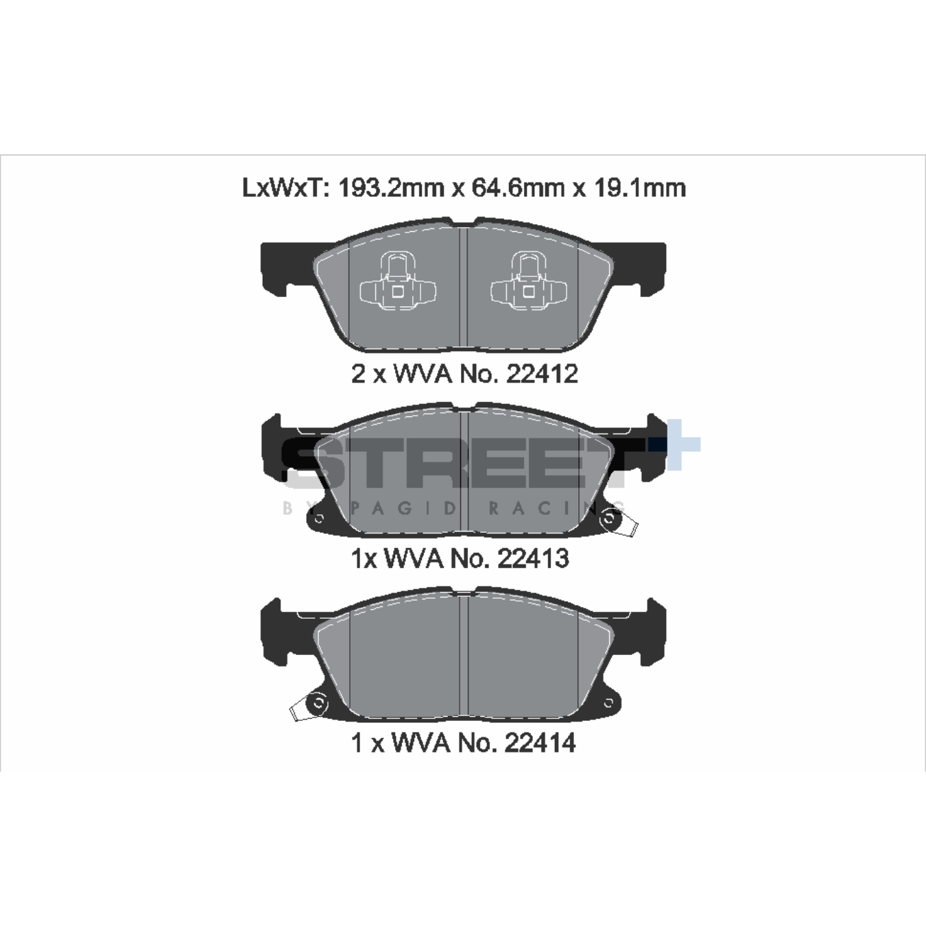 Plaquettes de Frein PAGID STREET Plus T8236