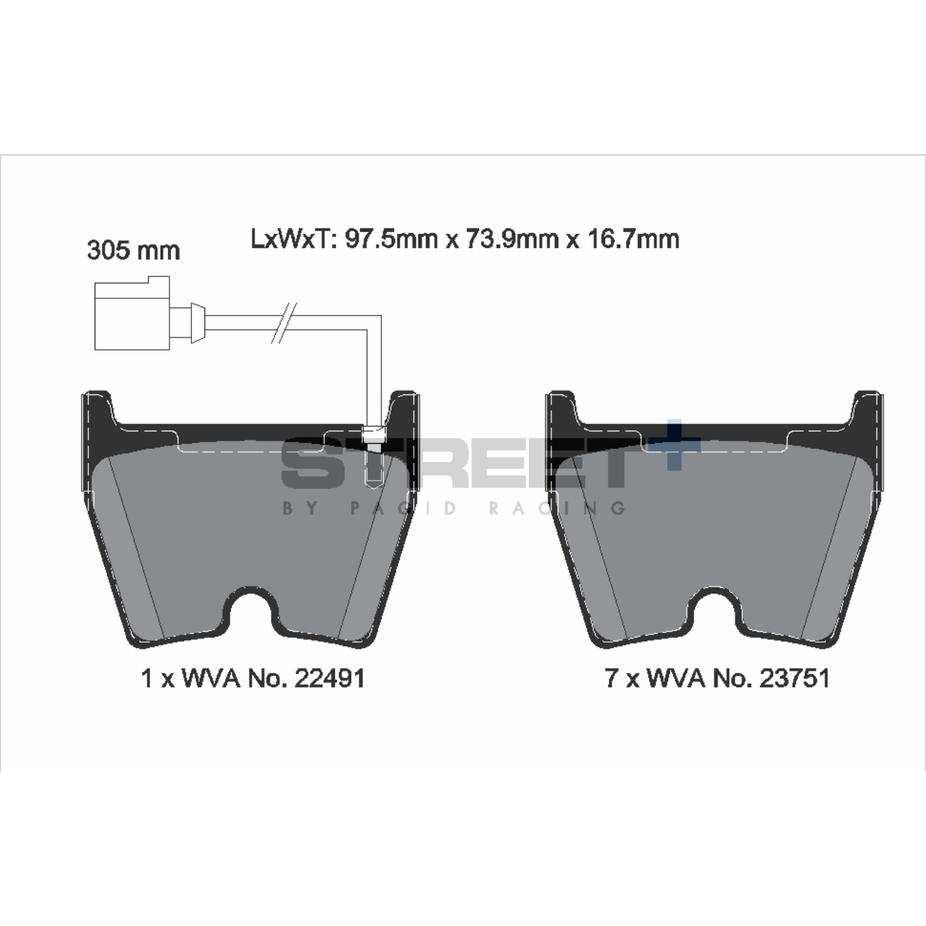 Plaquettes de Frein PAGID STREET Plus T8306