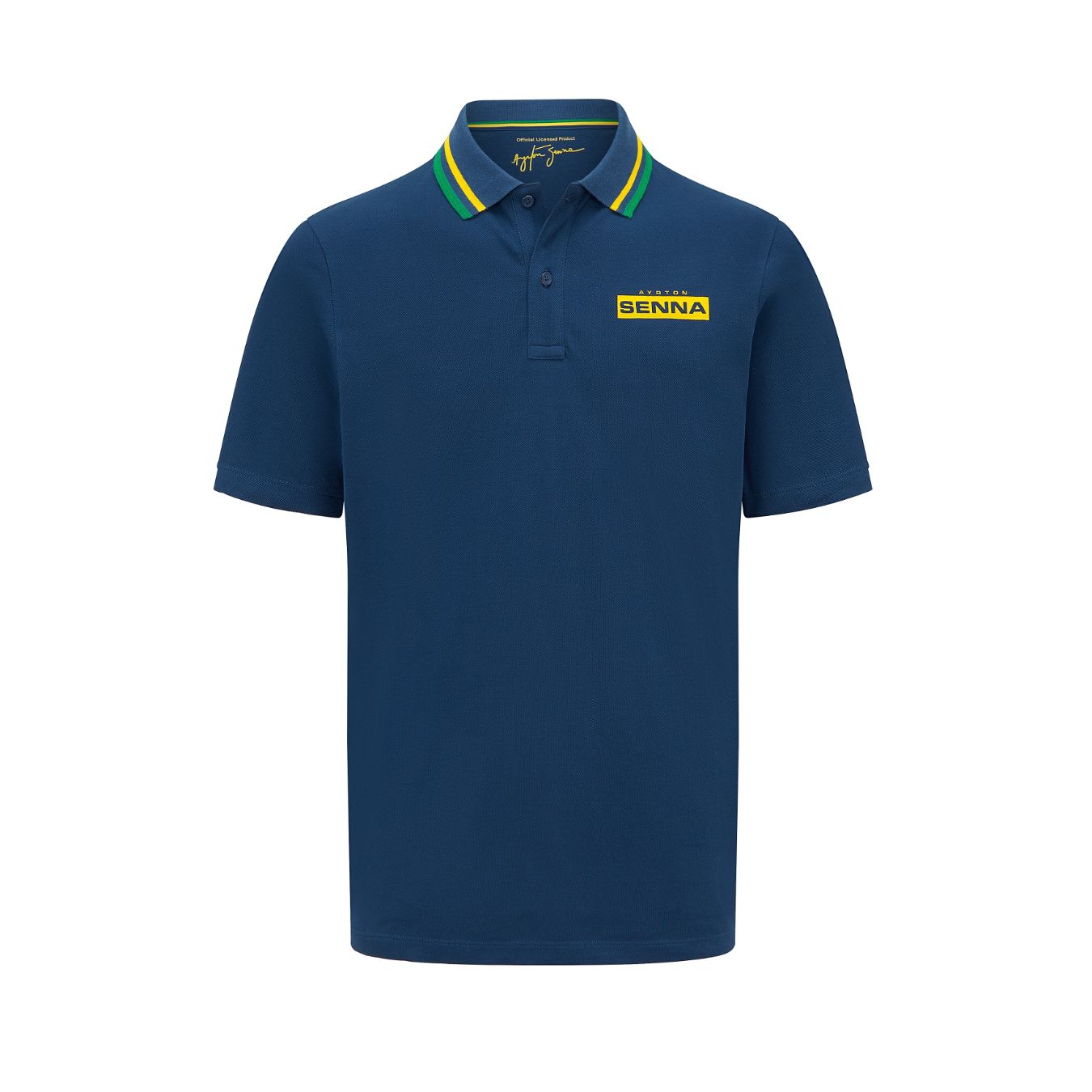 Polo AYRTON SENNA logo bleu pour homme