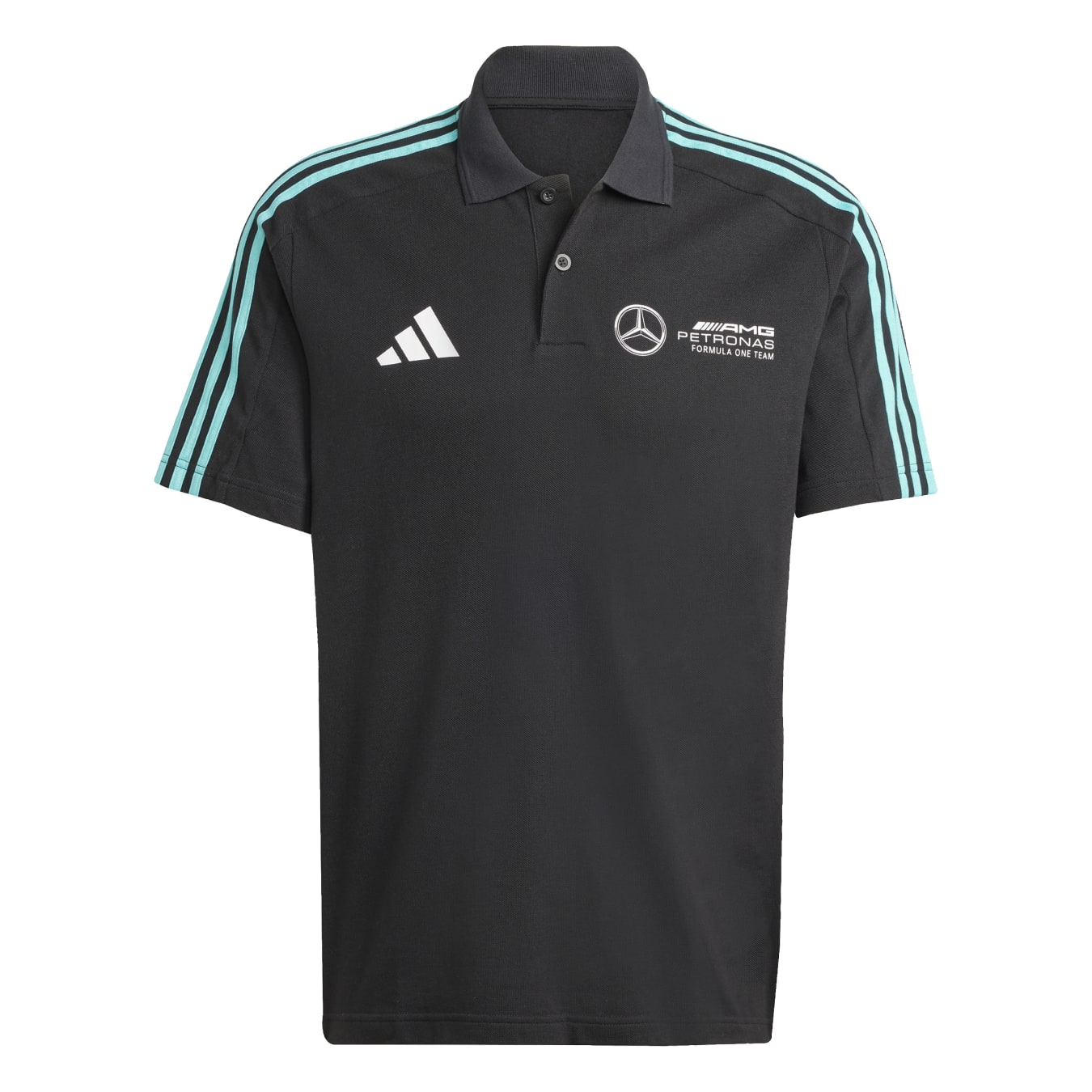Polo Mercedes AMG Team dna noir blanc homme