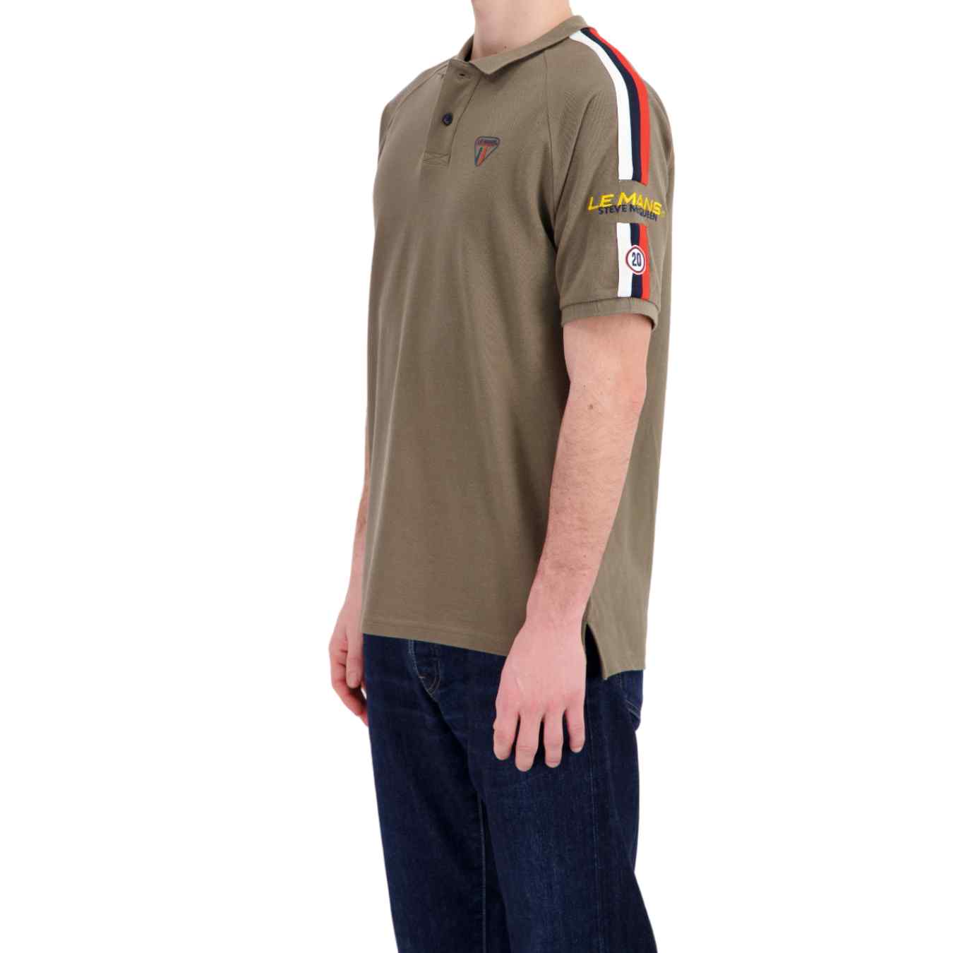 Polo STEVE MCQUEEN Racing Kaki pour Homme
