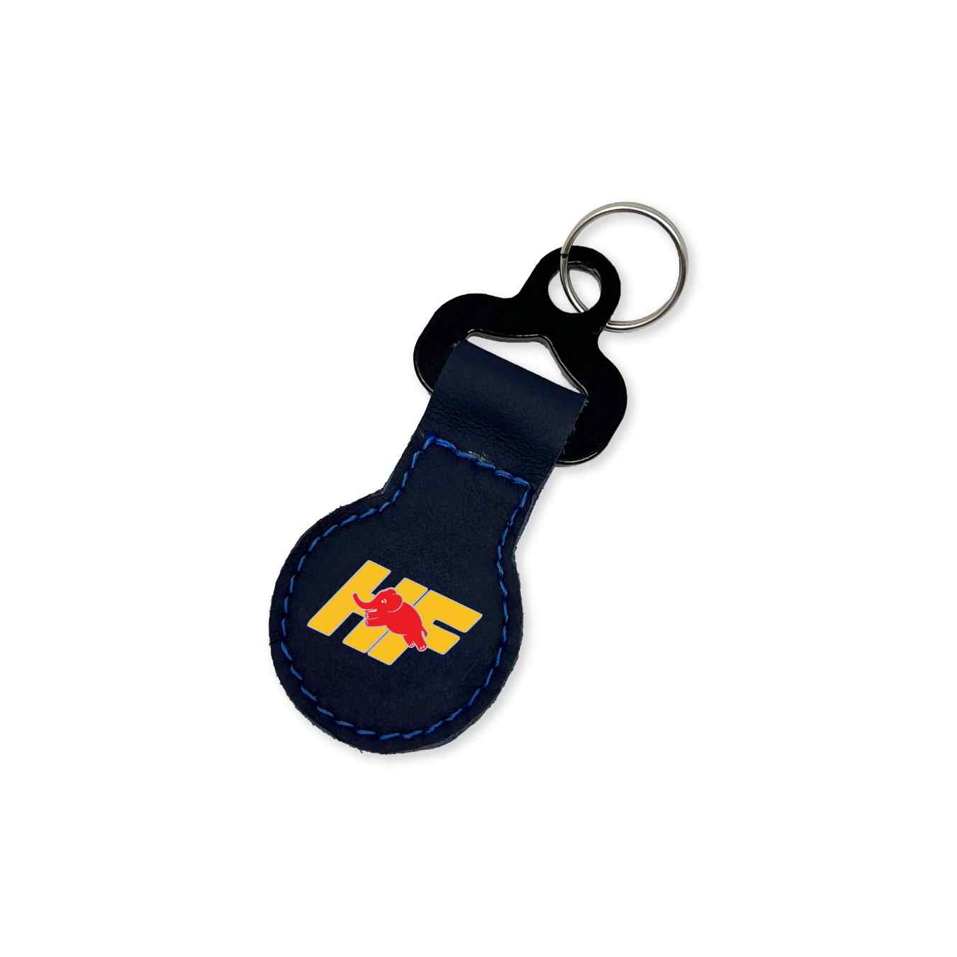 Porte Cle Rond SPARCO X LANCIA HF en Cuir Bleu Marine