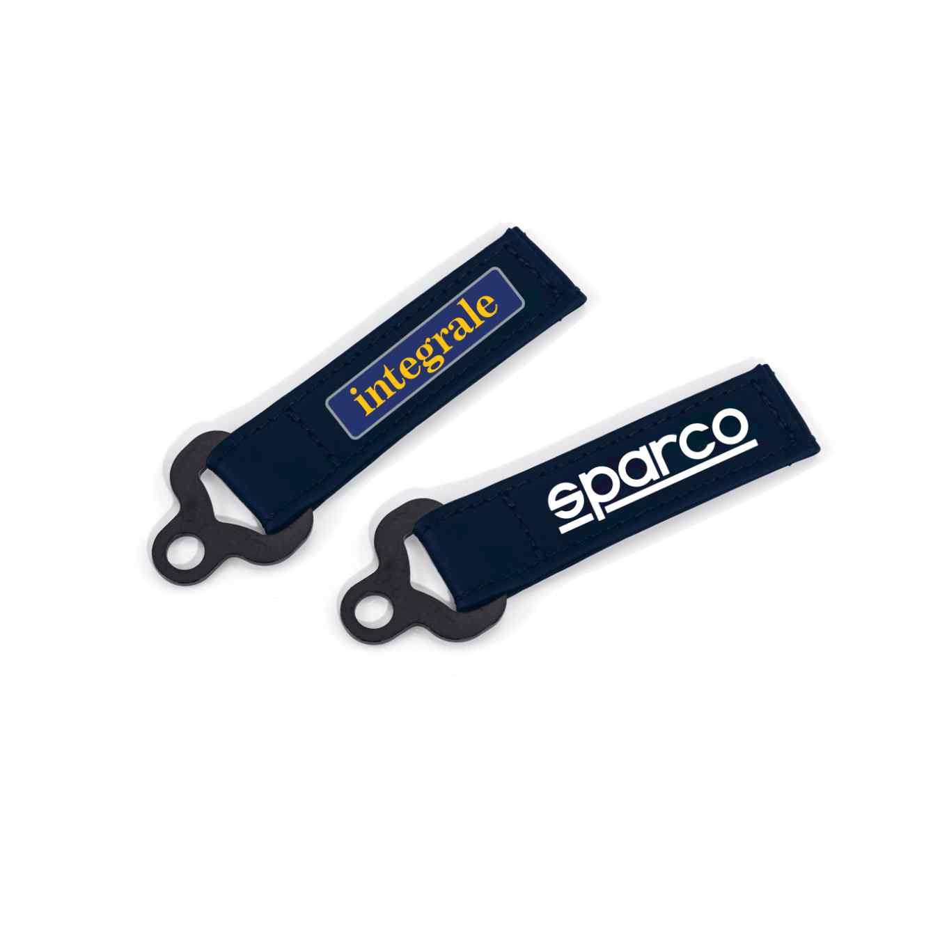 Porte Cle SPARCO X LANCIA DELTA HF INTEGRALE en Cuir Bleu Marine