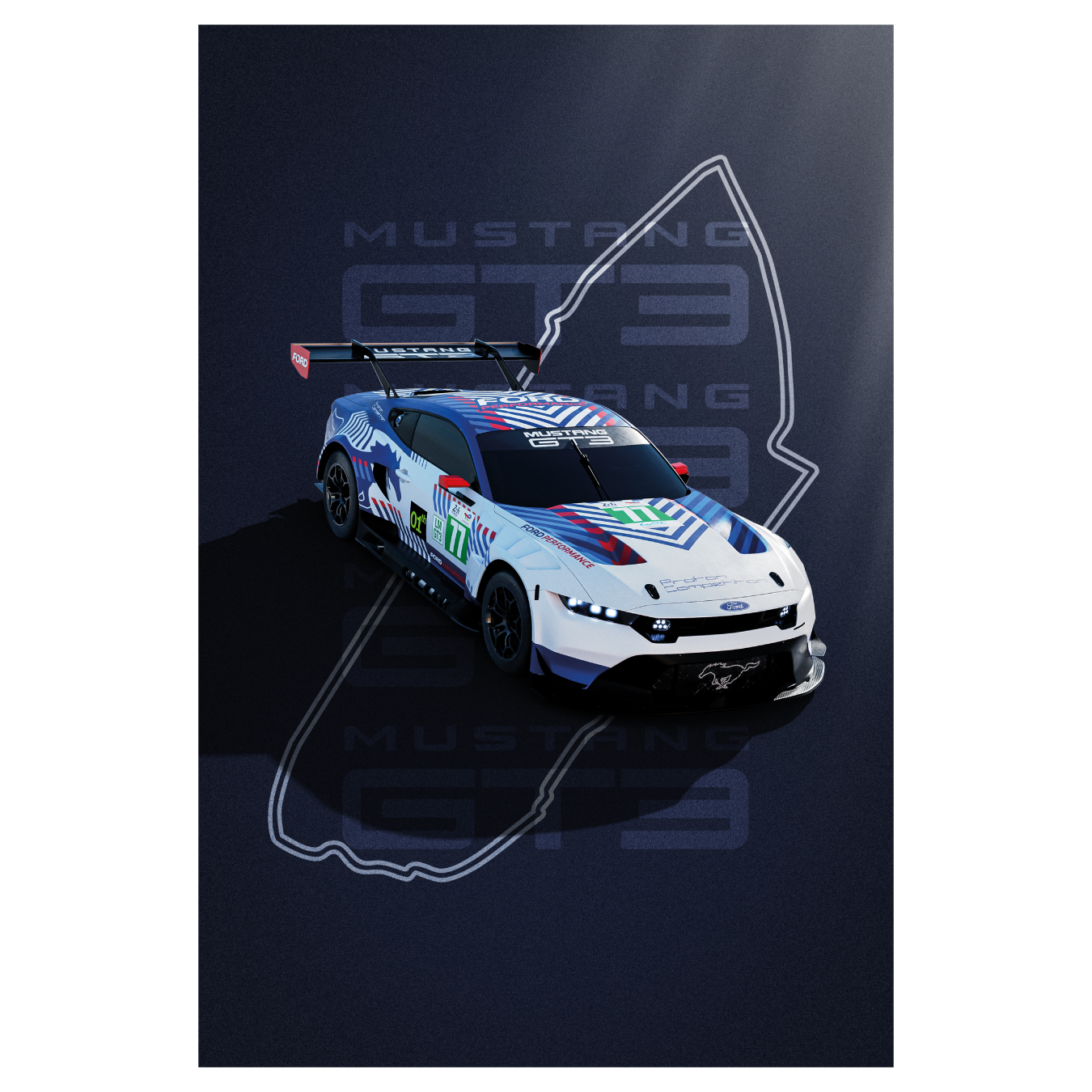 POSTER FORD PERFORMANCE X ACO 24H DU MANS GT3 77