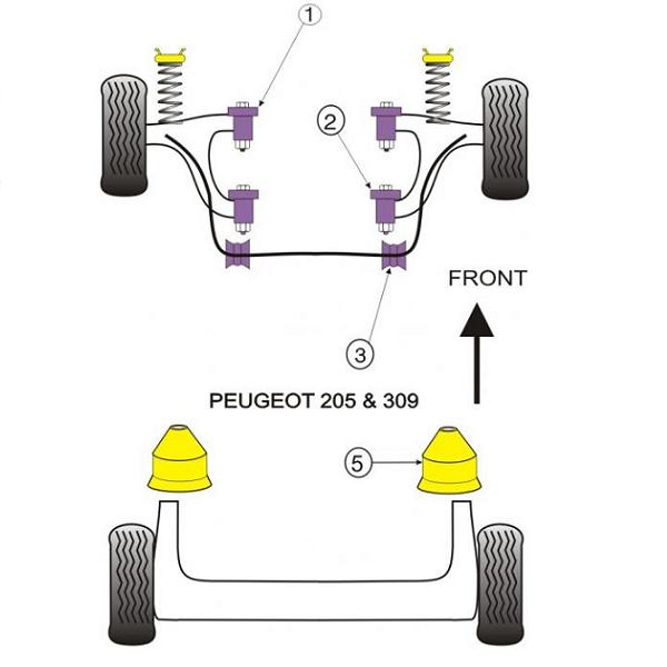 2x Biellette de barre stabilisatrice pour Peugeot 205 309 Gti - Origine  Pièces Auto