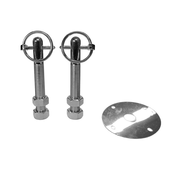 Attaches capot rapides avec goupille rabattable acier chromé