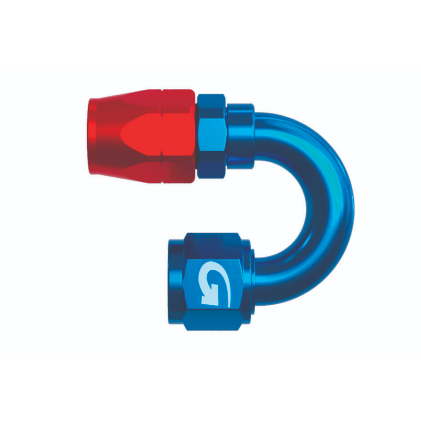 Raccord GOODRIDGE 236 180° Dash 8 3/4 JIC X 16 en Alu Rouge/Bleu