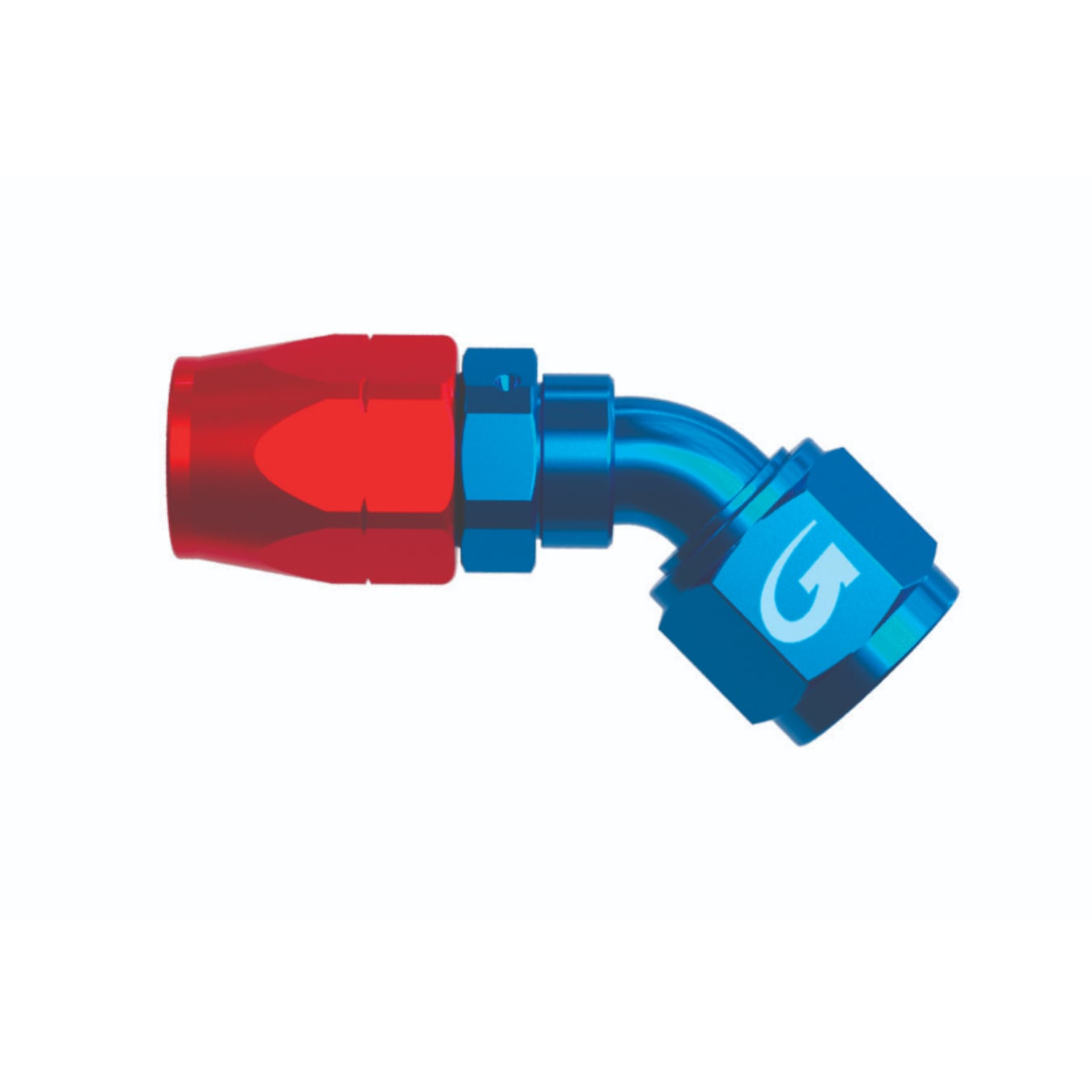 Raccord GOODRIDGE 236 45° Dash 6 9/16 JIC X 18 en Alu Rouge/Bleu