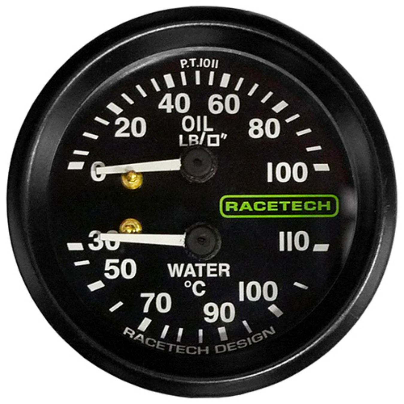 Manomètre combiné RACETECH D52MM Température eau 110°C Pression huile 100LB Longueur câble 12' 1/8BSP AQP