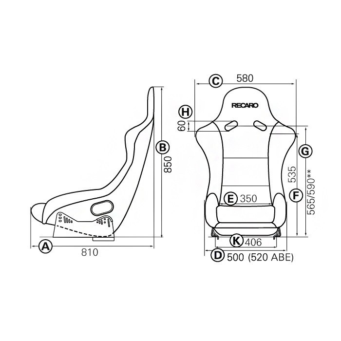 Baquet FIA RECARO Pôle Position N.G en tissu