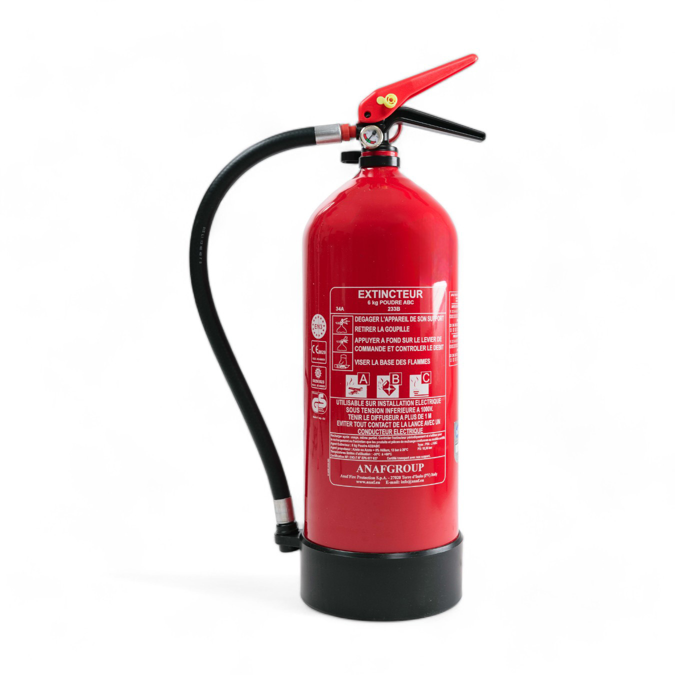 Extincteur manuel poudre REDSPEC, spécial assistance 6 kg Aluminium REDSPEC PS6-J