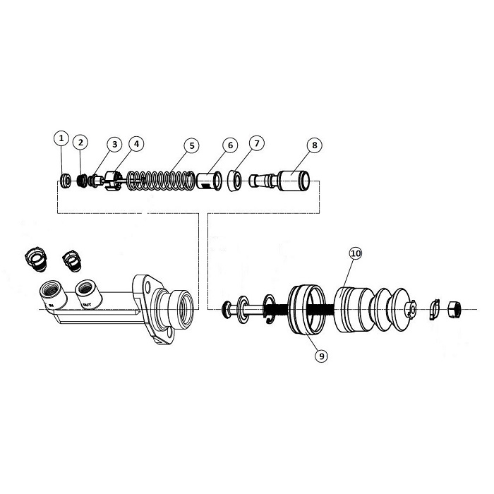 Kit révision de Piston Maitre Cylindre Grimeca Ø 12mm (pompe + ressort +  joint + soufflet) GRKT12