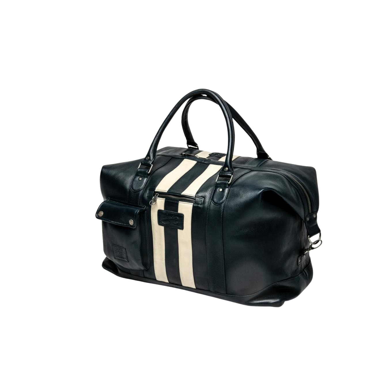 Sac de voyage en cuir 72h Jacky Ickx bleu marine