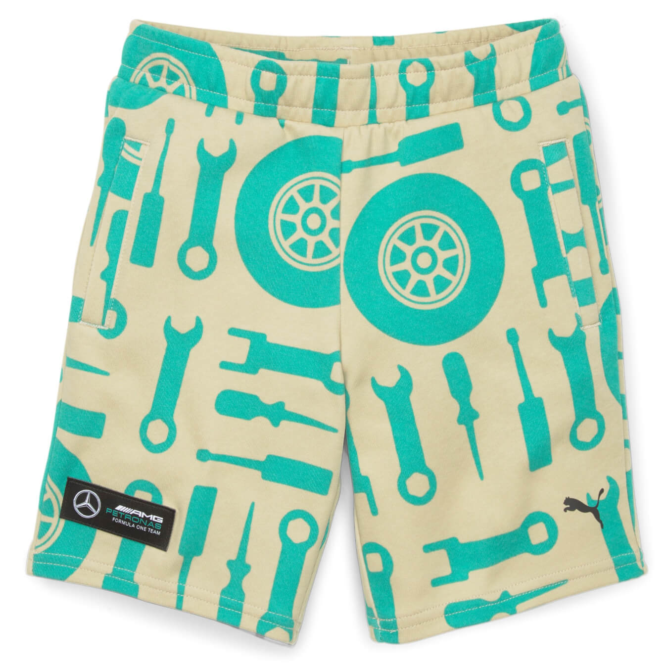 Short MERCEDES AMG Puma Pre-School vert pour enfant