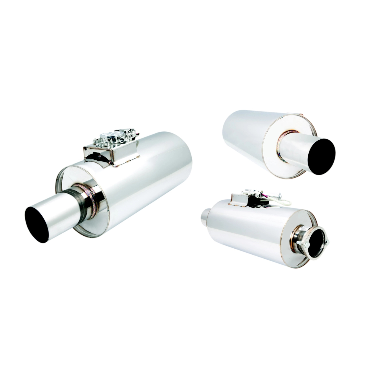 Silencieux rond universel à clapet 89 mm vers 89 mm XFORCE VMK17-350