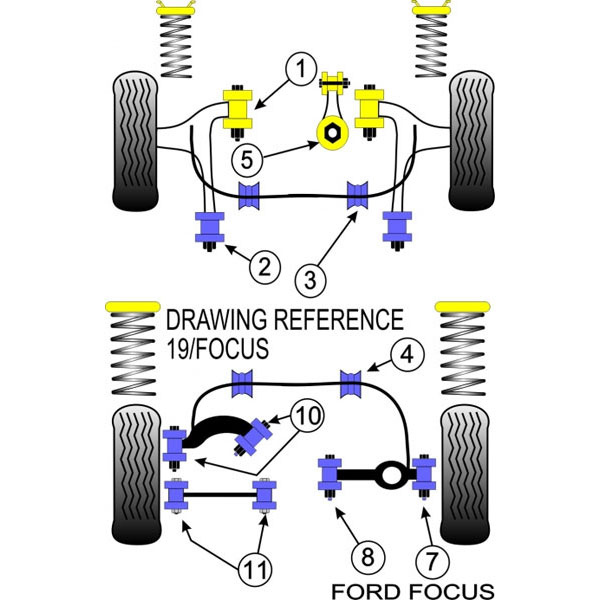 SILENT BLOC FORD FOCUS RS < 2006 TRIANGLE AV M14 N°1 (2)