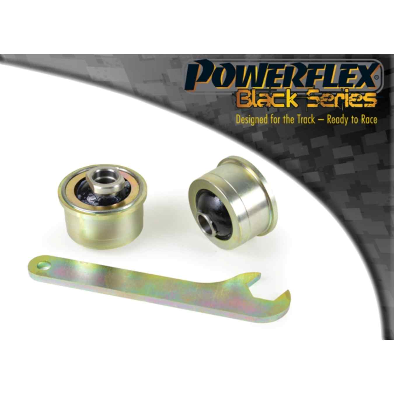 Silent bloc Powerflex anti-lift arrière de bras de suspension avant, chasse réglable black series N°2 PFF69-502GBLK